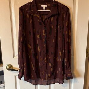 Maroon Sheer Blouse